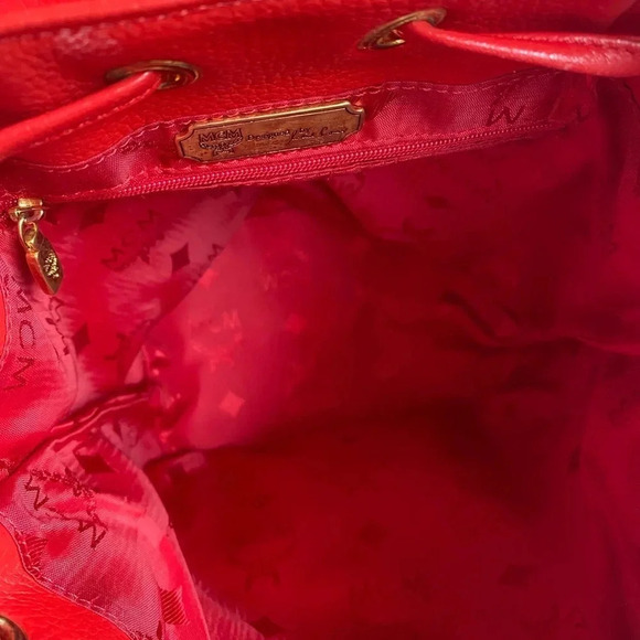 MCM Red  Small Leather  Backpack - Picture 13 of 16